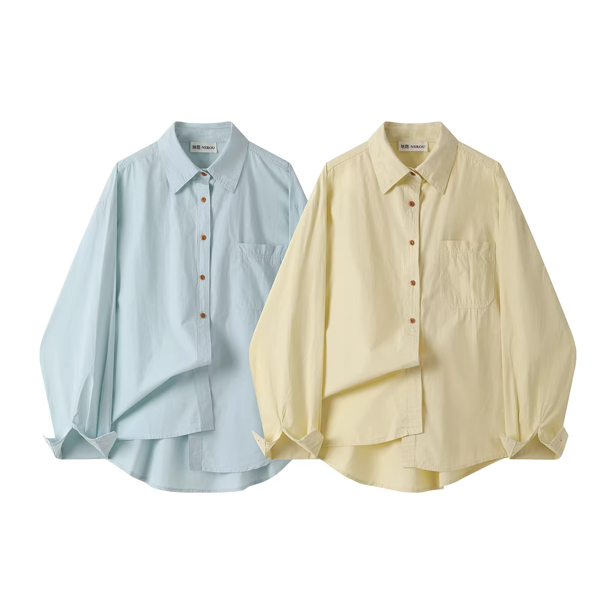 Áo sơ mi mùa xuân màu xanh lam được thiết kế theo phong cách Nhật Bản, rộng rãi và thoải mái, với phong cách mới đơn giản và nữ tính, đa năng như một lớp áo khoác ngoài.