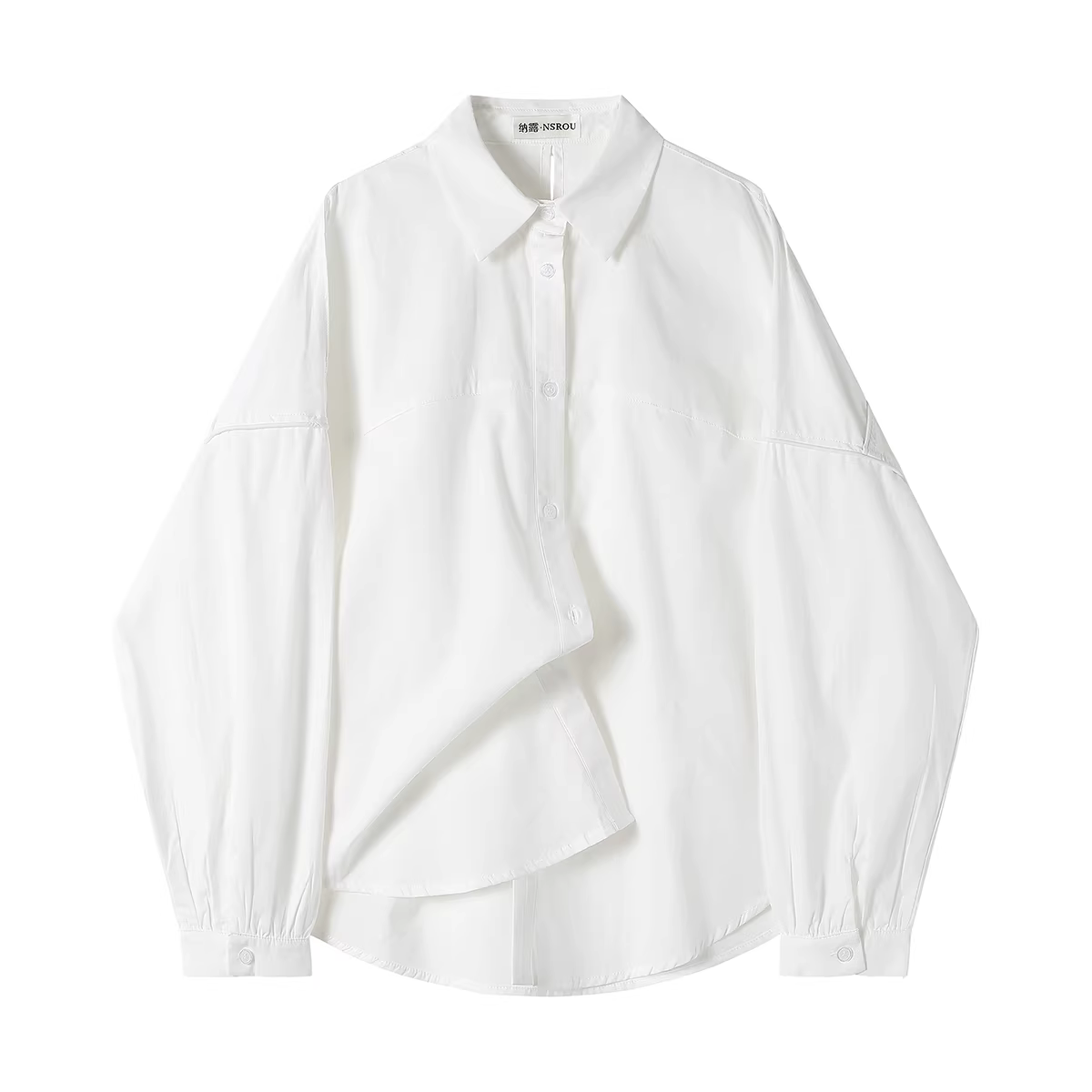 Áo sơ mi dài tay đơn giản và thanh lịch kiểu Pháp dành cho nữ, thích hợp đi làm, áo sơ mi thường ngày rộng rãi, đa năng cho mùa xuân và mùa thu.