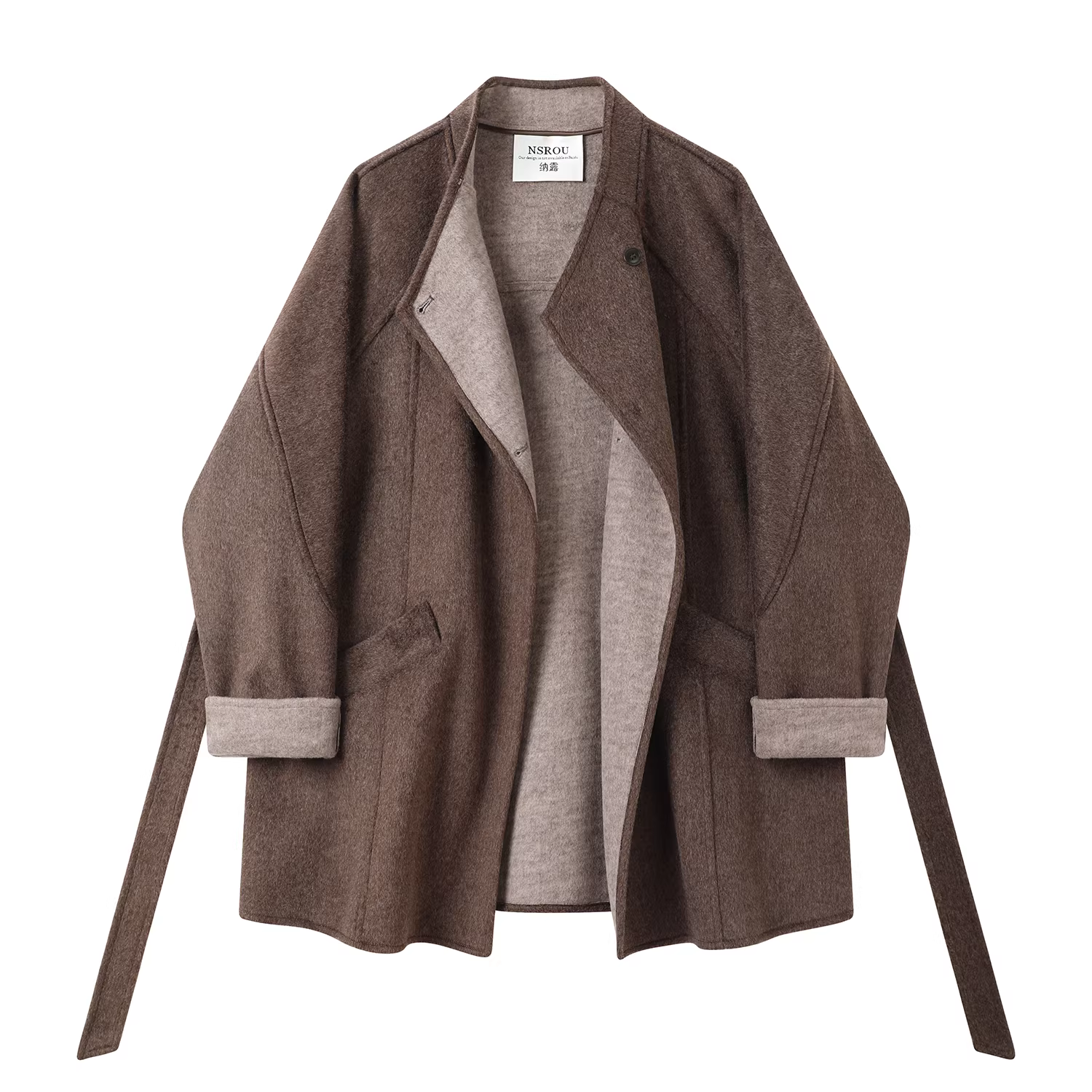 Áo khoác len hai mặt kiểu cổ điển giản dị dành cho nữ, phong cách thu đông mới, cao cấp, siêu phong cách và thanh lịch.