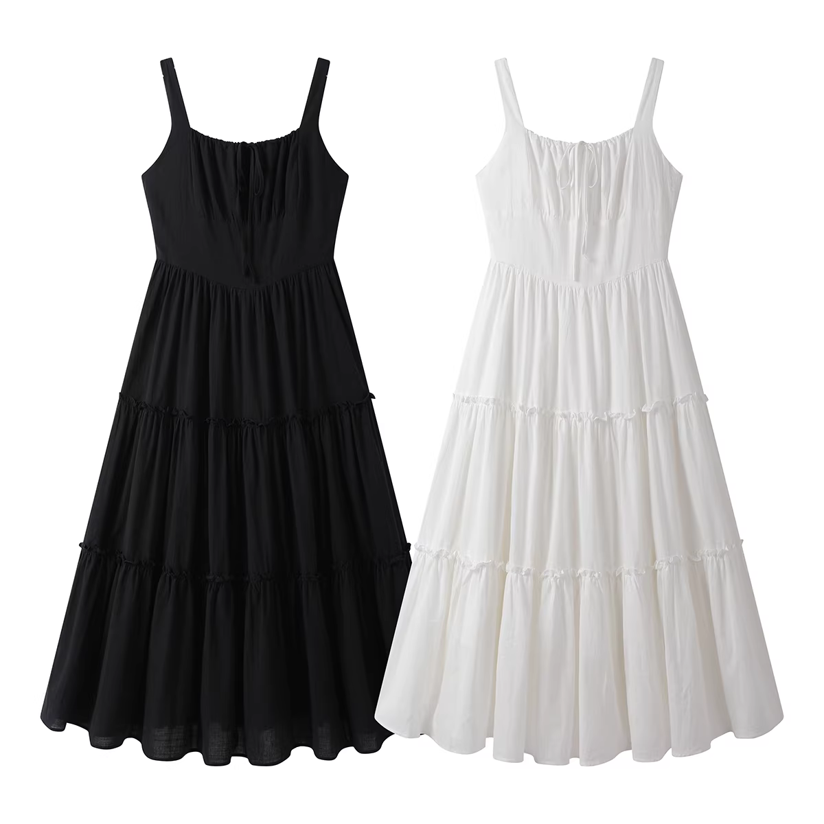 Đầm dây spaghetti cao eo, dáng ôm, phong cách Pháp ngọt ngào dành cho nữ, mẫu mới hè 2025, đang hot bán chạy