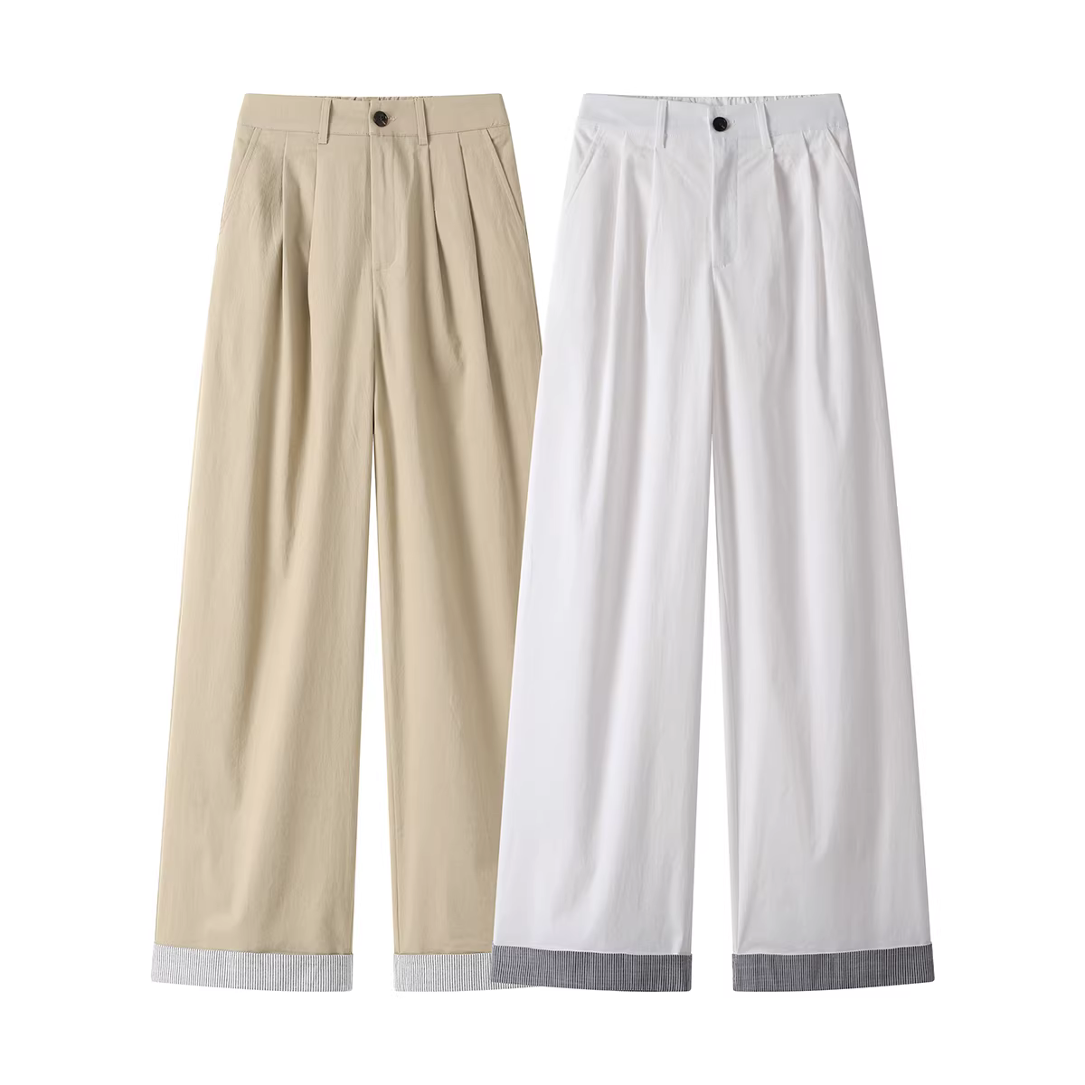 NSROU Quần ống đứng dáng rộng và giản dị phong cách Hàn Quốc dành cho nữ, mùa xuân hè, quần ống rộng dài đến sàn đa năng cao cấp