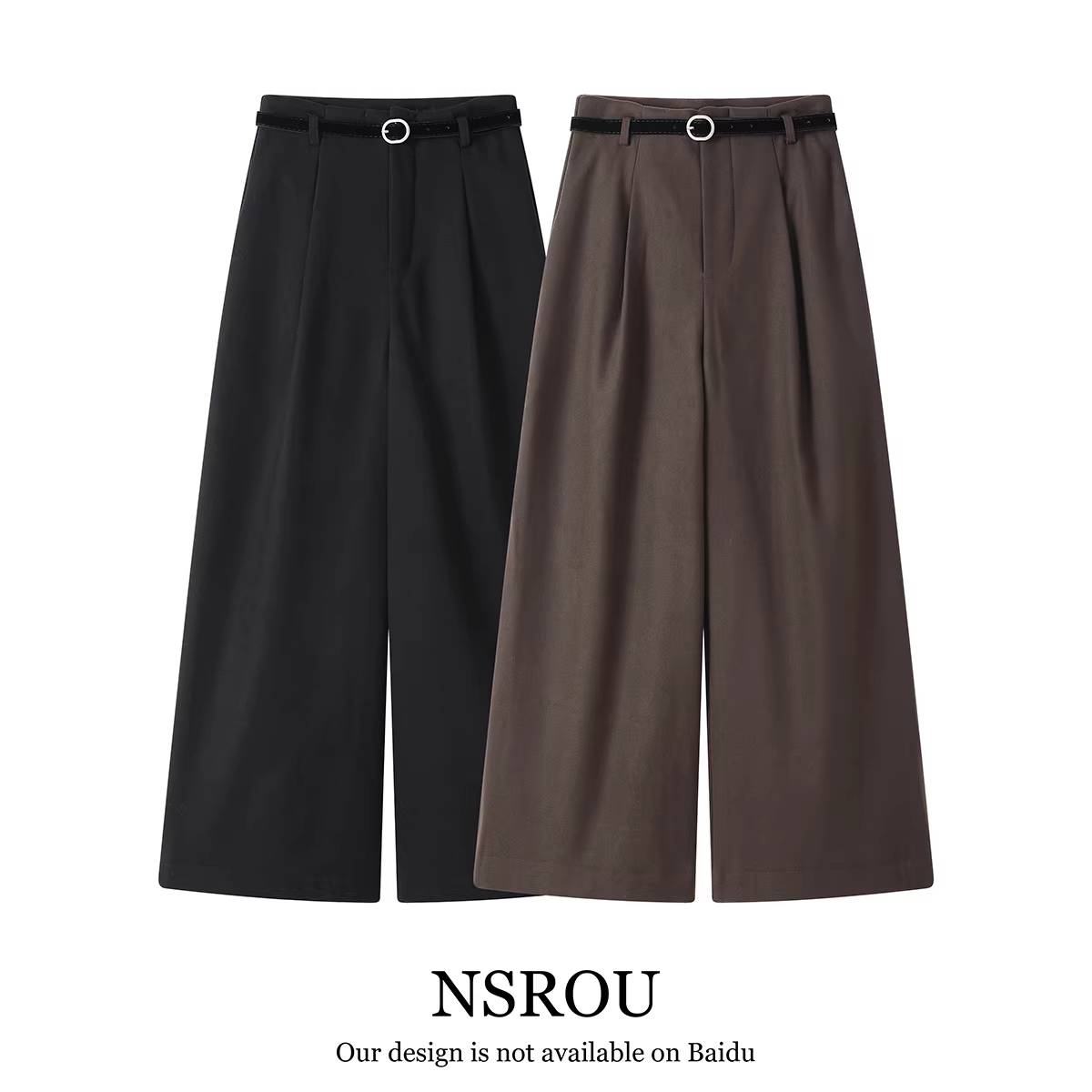 Quần ống đứng đơn giản kiểu NS Hàn Quốc dành cho nữ, quần dài dáng rộng cạp cao dày dặn, chất liệu mềm mại, kiểu dáng suông, mặc mùa thu đông.