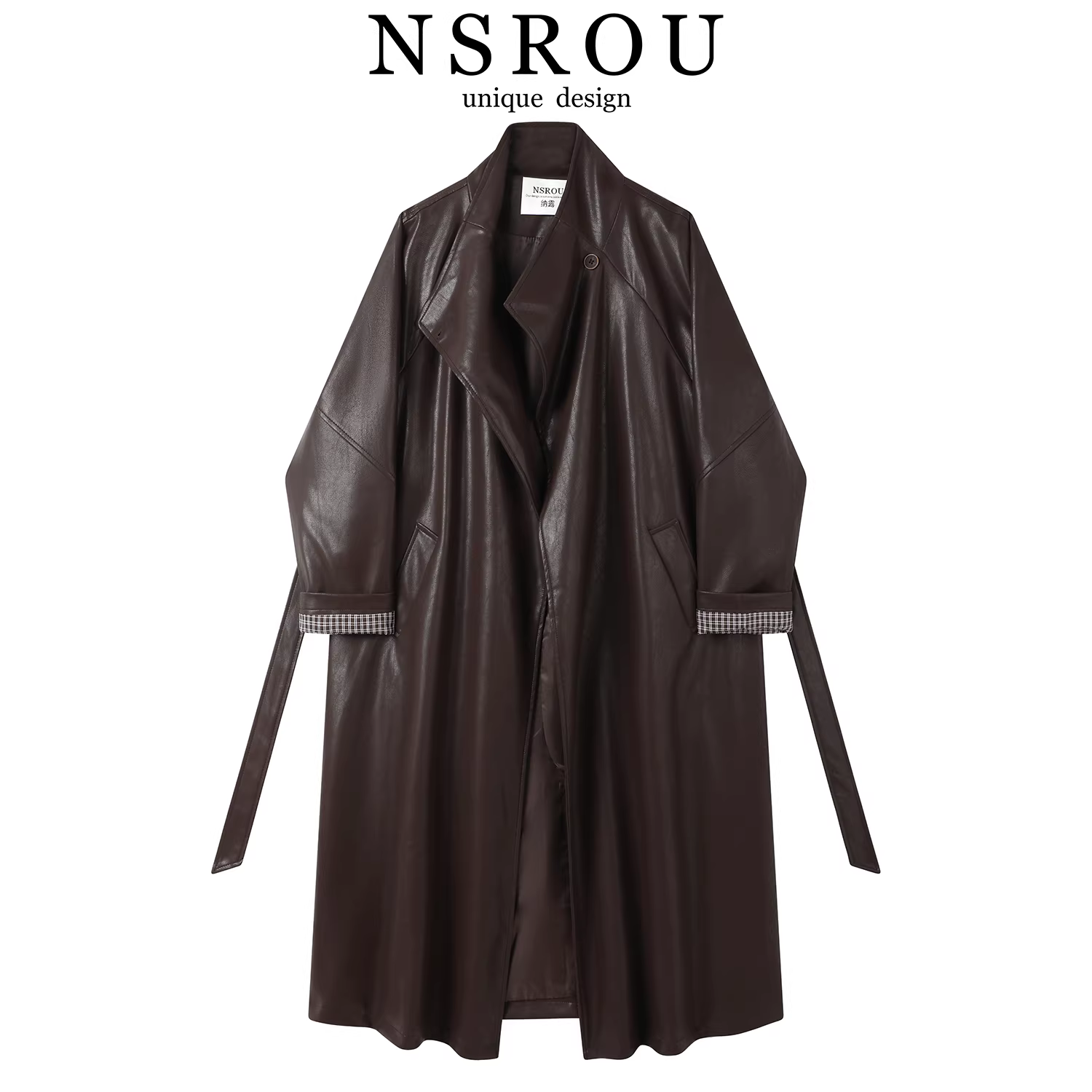 Áo khoác dài kiểu Anh cổ điển dành cho phụ nữ cao, áo khoác da, phong cách thu đông mới, phong cách Mỹ, áo khoác cao cấp