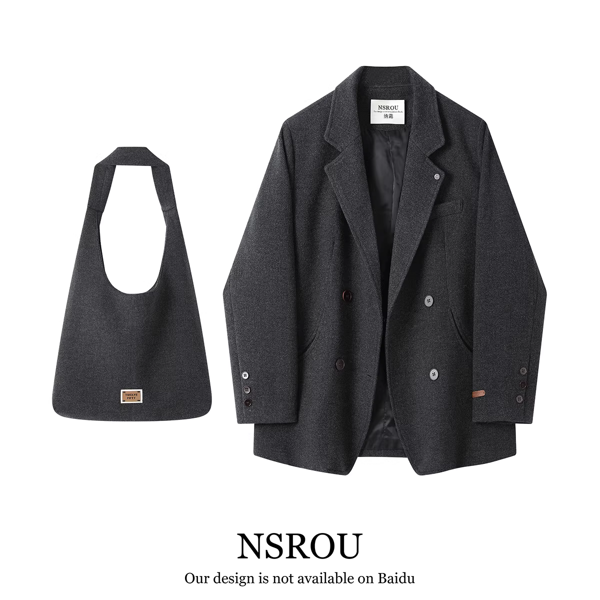 Áo khoác blazer len ngắn cao cấp phong cách NSROU dành cho phụ nữ nhỏ nhắn, trang phục ngoài thời trang và siêu xinh cho mùa thu đông.