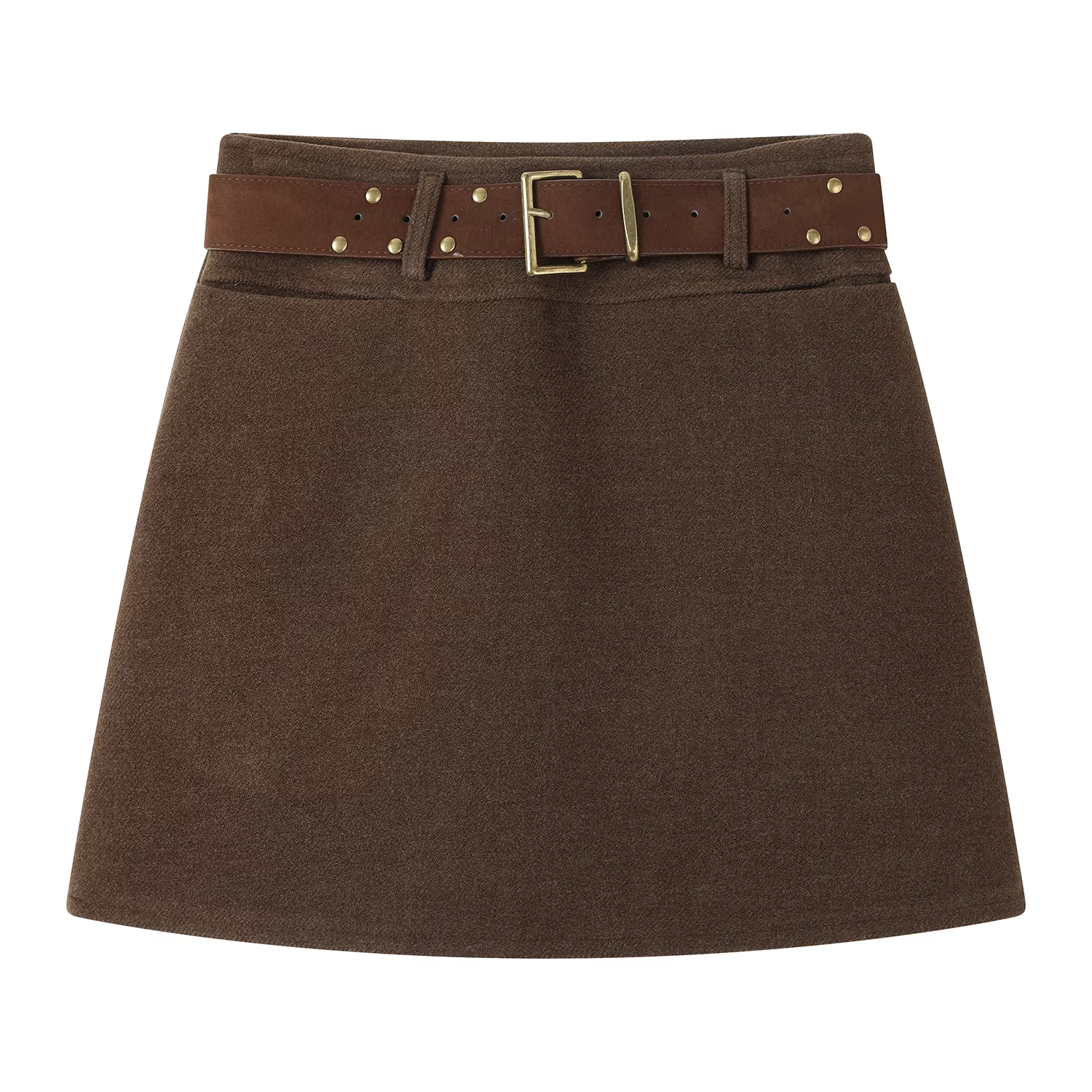 Váy len dày cao cấp, cạp cao, dáng ôm, ngắn, kiểu dáng chữ A, dành cho nữ, mùa thu đông