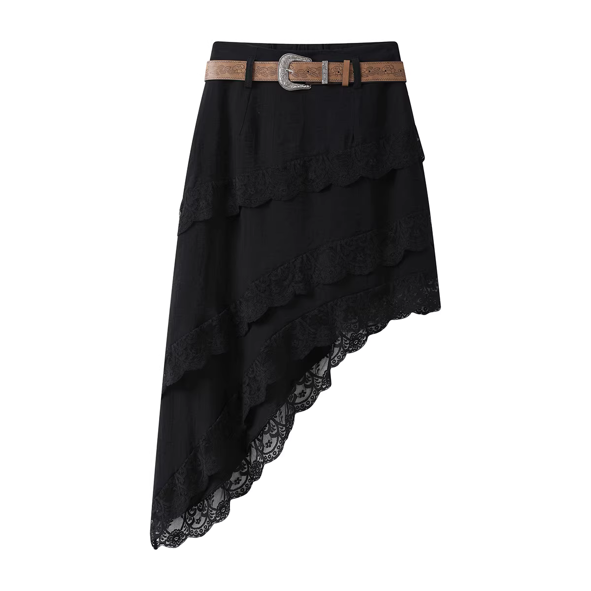 Váy ren không đều kiểu Pháp dành cho nữ, váy bodycon chữ A ngọt ngào cổ điển mùa hè mới