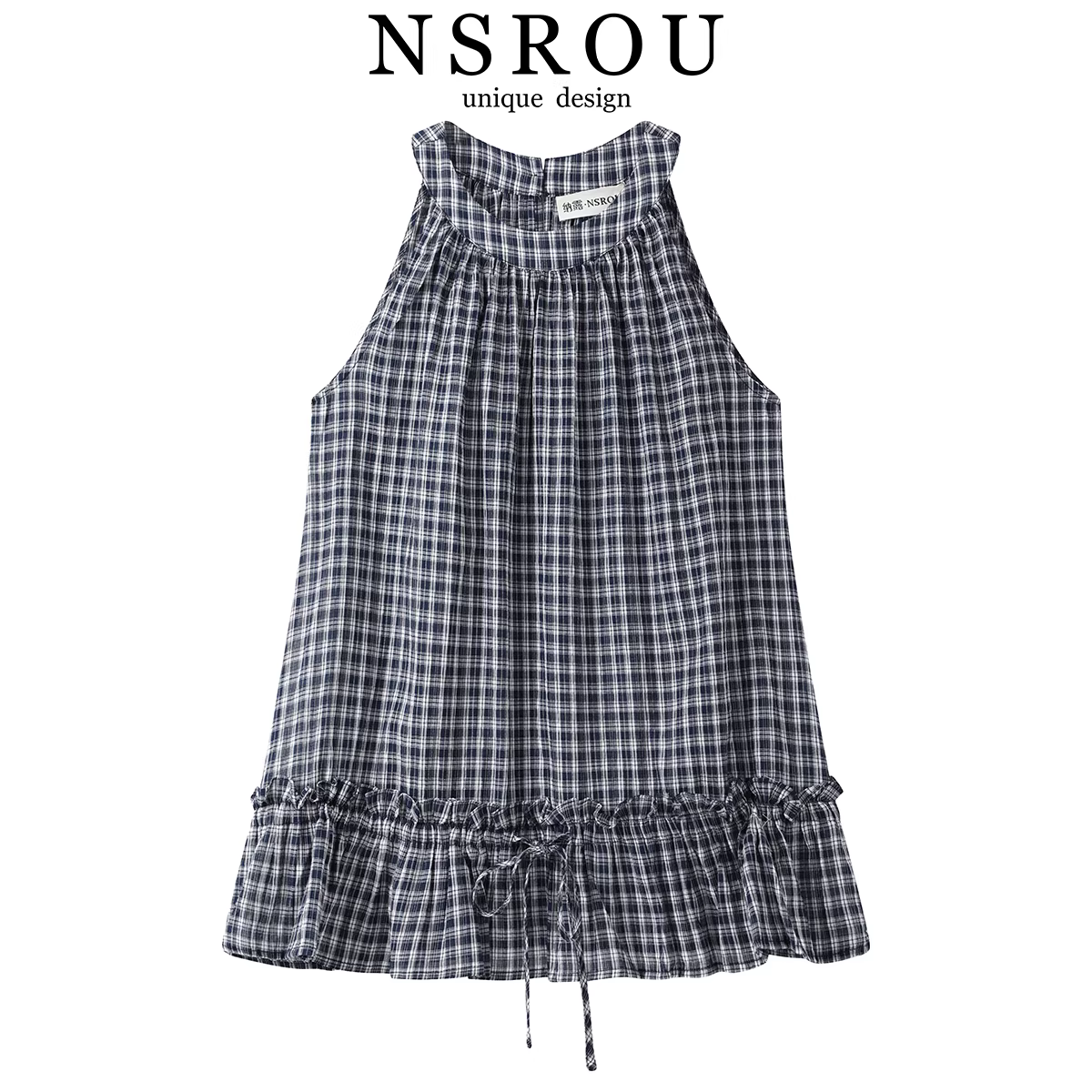 Áo sơ mi không tay kẻ sọc cổ điển Nhật Bản kiểu babydoll dành cho nữ, phong cách mùa hè mới, áo sơ mi dáng rộng và thon gọn, áo độc đáo