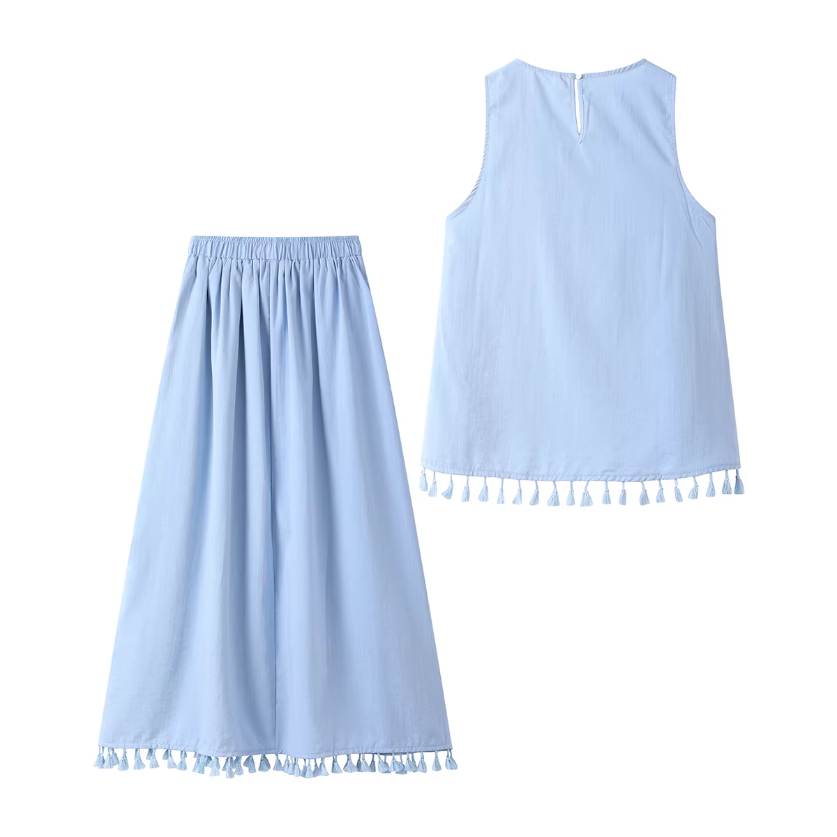 Bộ hai mảnh áo vest không tay và chân váy kiểu cổ điển thanh lịch dành cho nữ, bộ hoàn chỉnh cho mùa hè vừa thanh lịch vừa phù hợp.