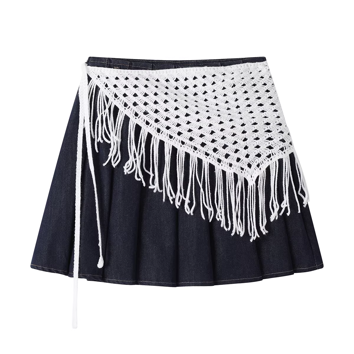 Váy denim cao cấp kiểu Mỹ có xếp ly, lưng cao, tôn dáng, váy chữ A kiểu Hàn Quốc mới dành cho nữ mùa hè.