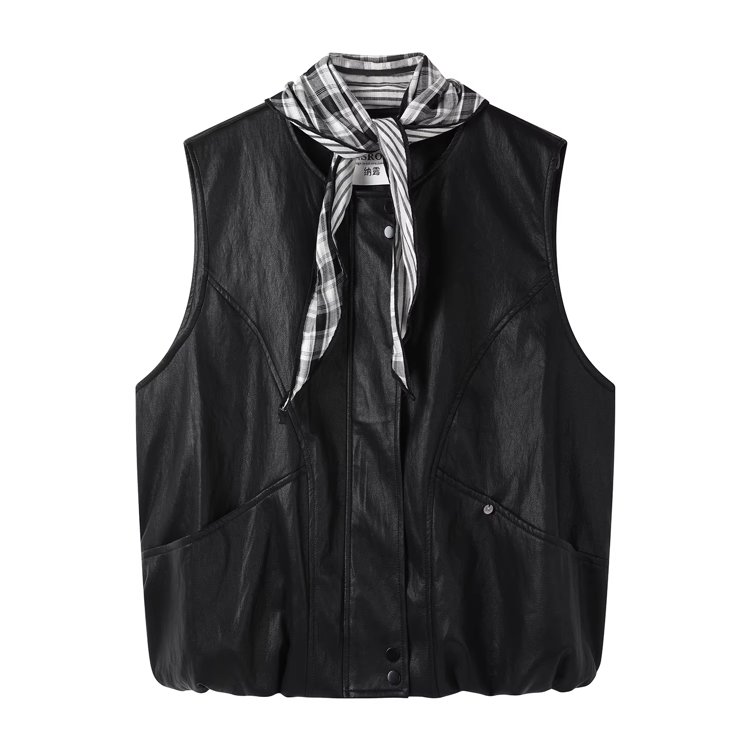 Áo vest da biker màu cà phê cổ điển dành cho nữ, áo khoác vest thời trang mới và đa năng cho đầu mùa thu