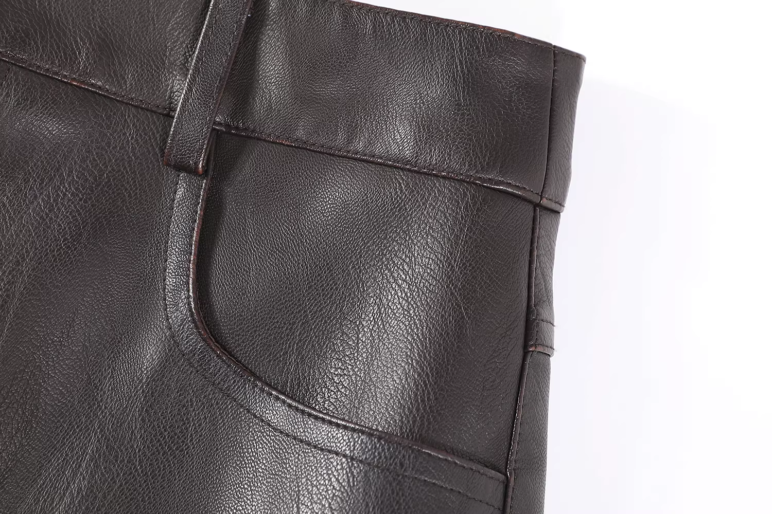 Váy nhung Melard màu nâu cổ điển Váy da dành cho nữ trong mùa thu đông váy dài ôm sát hông dáng chữ A có đường xẻ eo cao