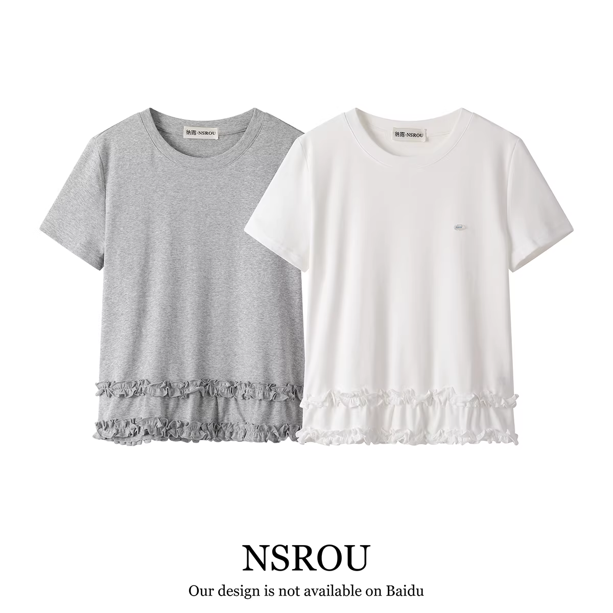 Áo thun trắng tay ngắn cổ tròn thiết kế mới dành cho nữ, phong cách Hàn Quốc sang trọng mùa hè, độc đáo và đẹp mắt