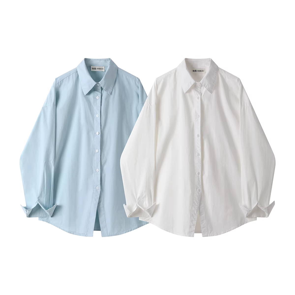Áo khoác sơ mi trắng dài tay đa năng phong cách Hàn Quốc đơn giản và thanh lịch dành cho nữ, áo sơ mi dáng rộng dáng rộng mùa xuân thu