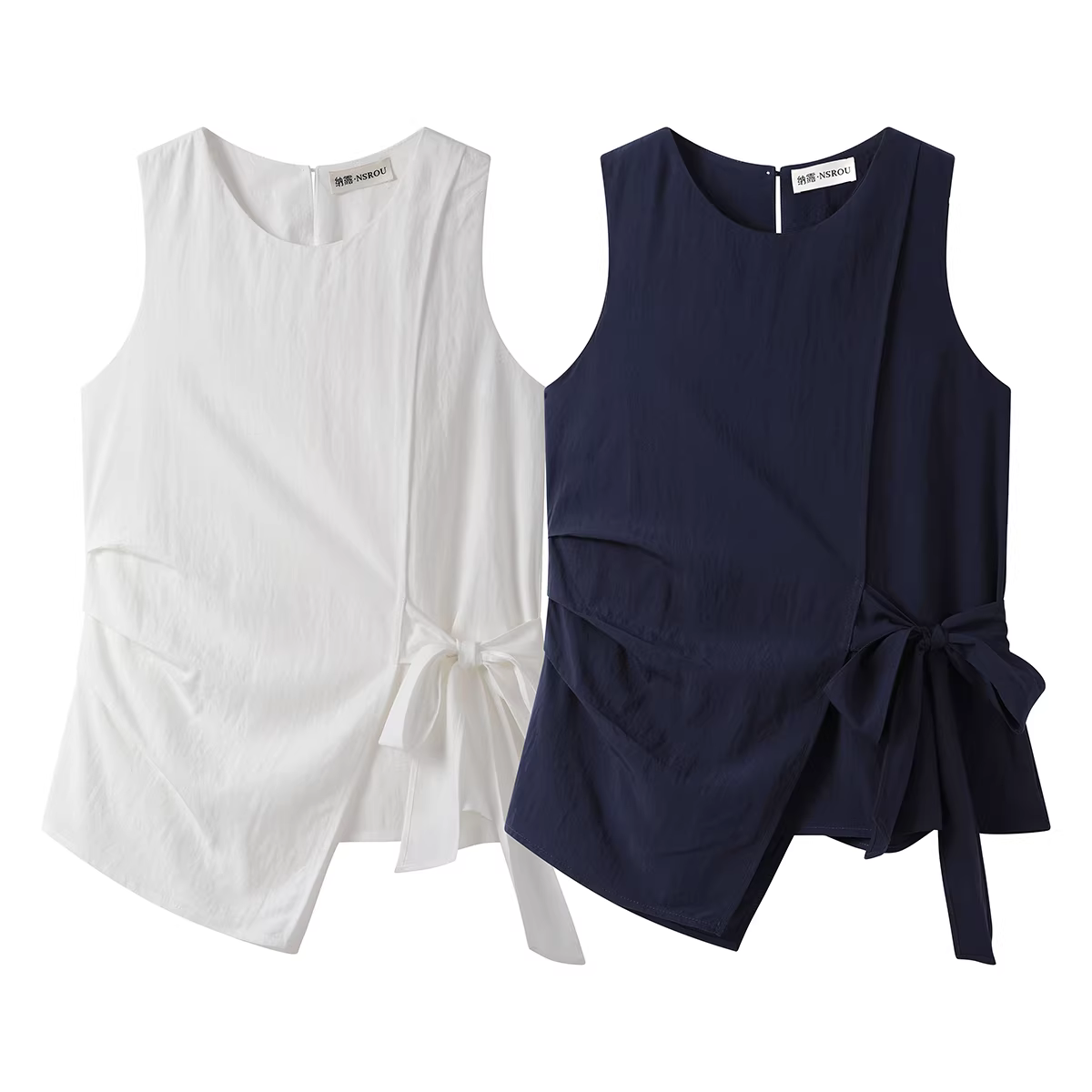 Áo sơ mi không tay kiểu Pháp không tay dành cho nữ, thiết kế độc đáo mùa hè mới