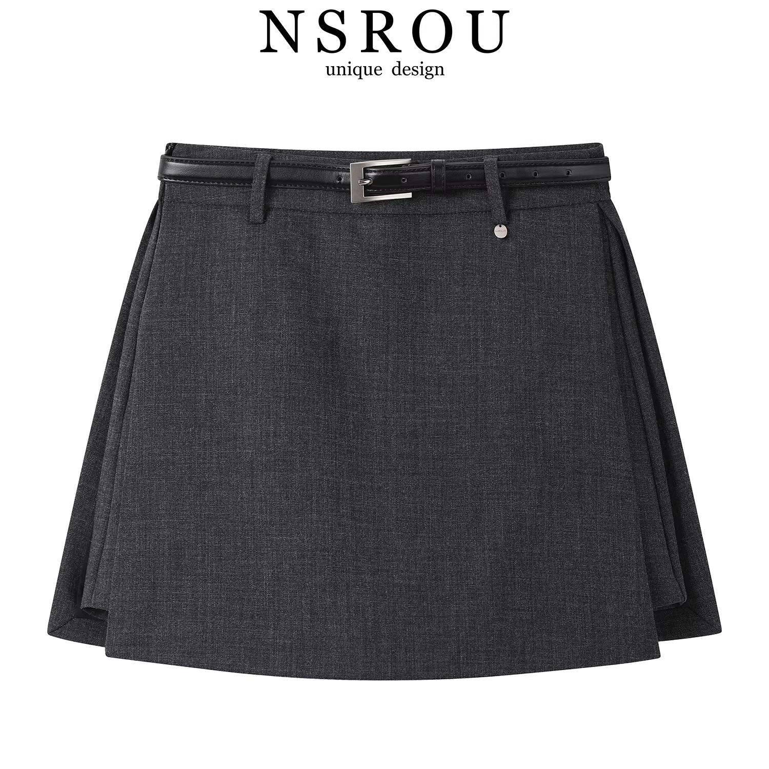 Quần váy kiểu Hàn Quốc đơn giản, cạp cao, màu xám, giúp thon gọn dáng người dành cho nữ, chân váy bút chì ngắn dáng chữ A đa năng cho đầu mùa thu.