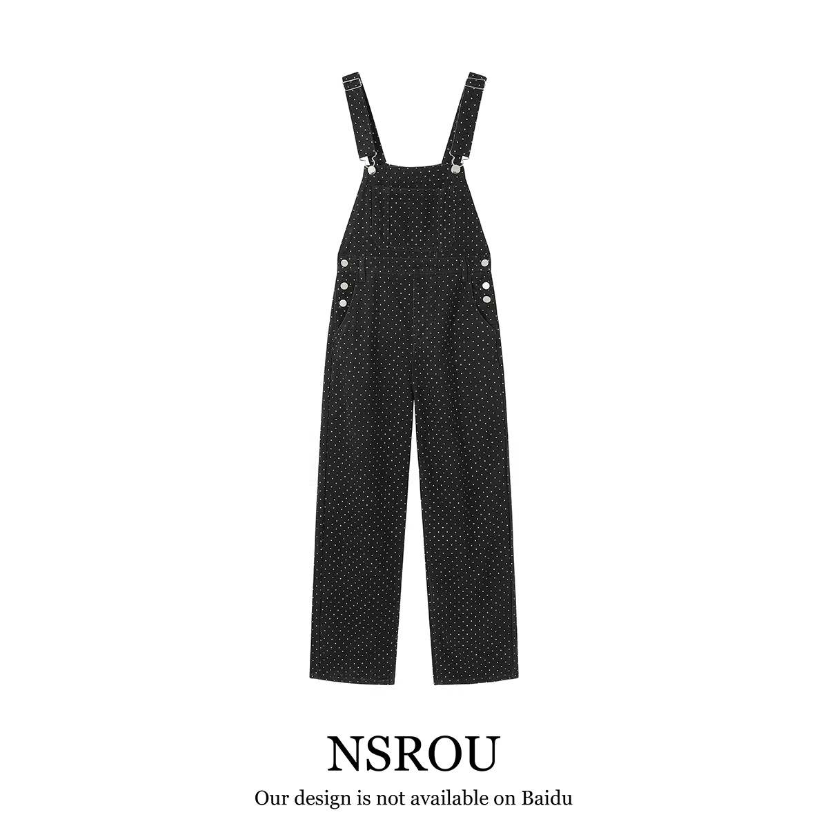 Thiết kế cổ điển, quần yếm denim chấm bi cao cấp, tôn dáng, dành cho nữ, phong cách mùa hè mới, quần ống rộng đa năng.