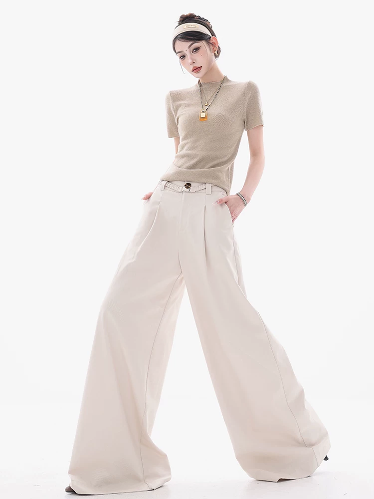 Quần suông xếp ly thiết kế tối giản ABWEAR - Mẫu mới hè 2025 dành cho nữ