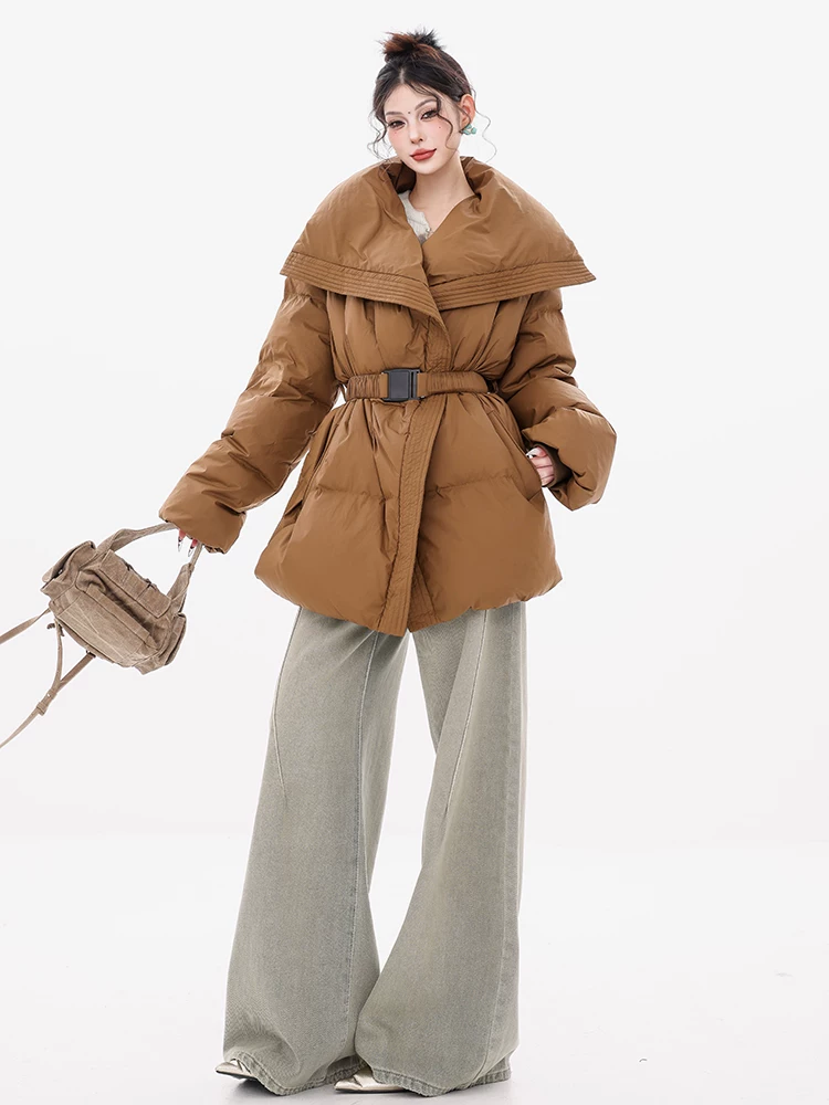 ABWEAR Zurich Winter - Áo khoác lông vịt trắng phong cách Chanel nguyên bản dành cho nữ, áo khoác ấm dáng rộng mới mùa đông