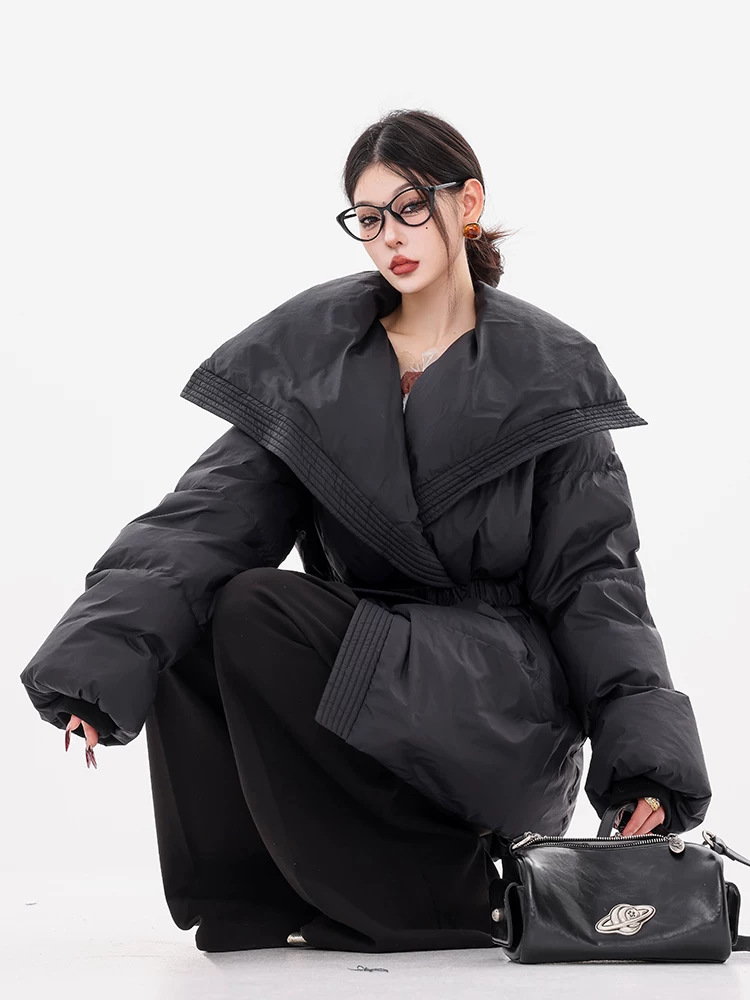 Áo khoác lông vũ trắng nguyên bản ABWEAR Zurich mùa đông dành cho nữ mùa thu đông 2024 Áo khoác ấm áp và rộng rãi mới