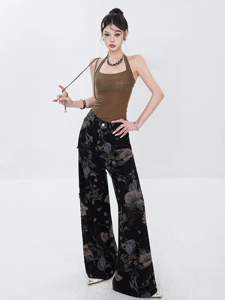 Quần jean rách in họa tiết cổ điển Mỹ của ABWEAR