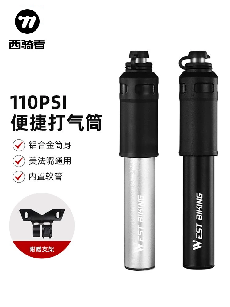Bơm xe đạp mini cầm tay dành cho xe đạp leo núi và xe đạp đường trường có van Presta và Schrader.