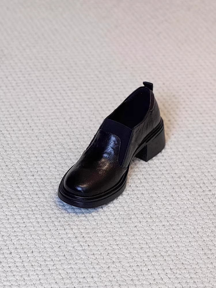 Phiên bản da cừu ~ Giày lười kiểu cổ điển bằng da thật đa năng dành cho nữ, giày lười đi làm và đi học đế dày.