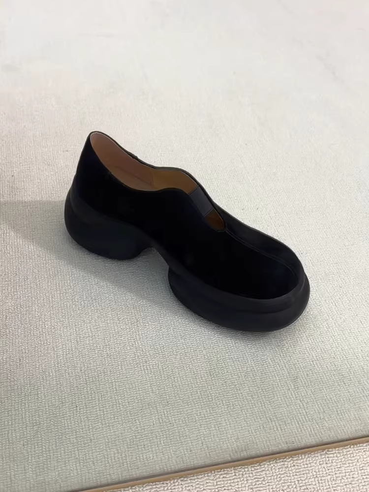 Phiên bản da cừu ~ giày đế bệt nhẹ phong cách cổ điển dành cho phụ nữ nhỏ nhắn, giày lười, thoải mái và thời trang