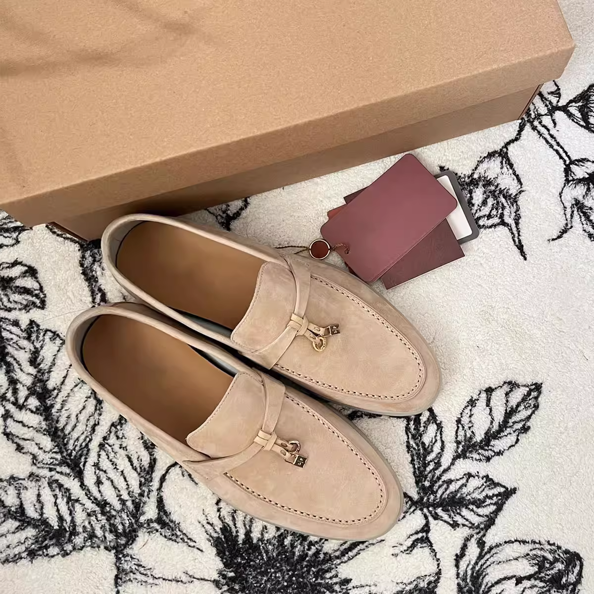 Phiên bản da cừu ~ Giày lười có khóa cổ điển bằng da thật dành cho nữ, giày lười kiểu Anh, giày lười đa năng.