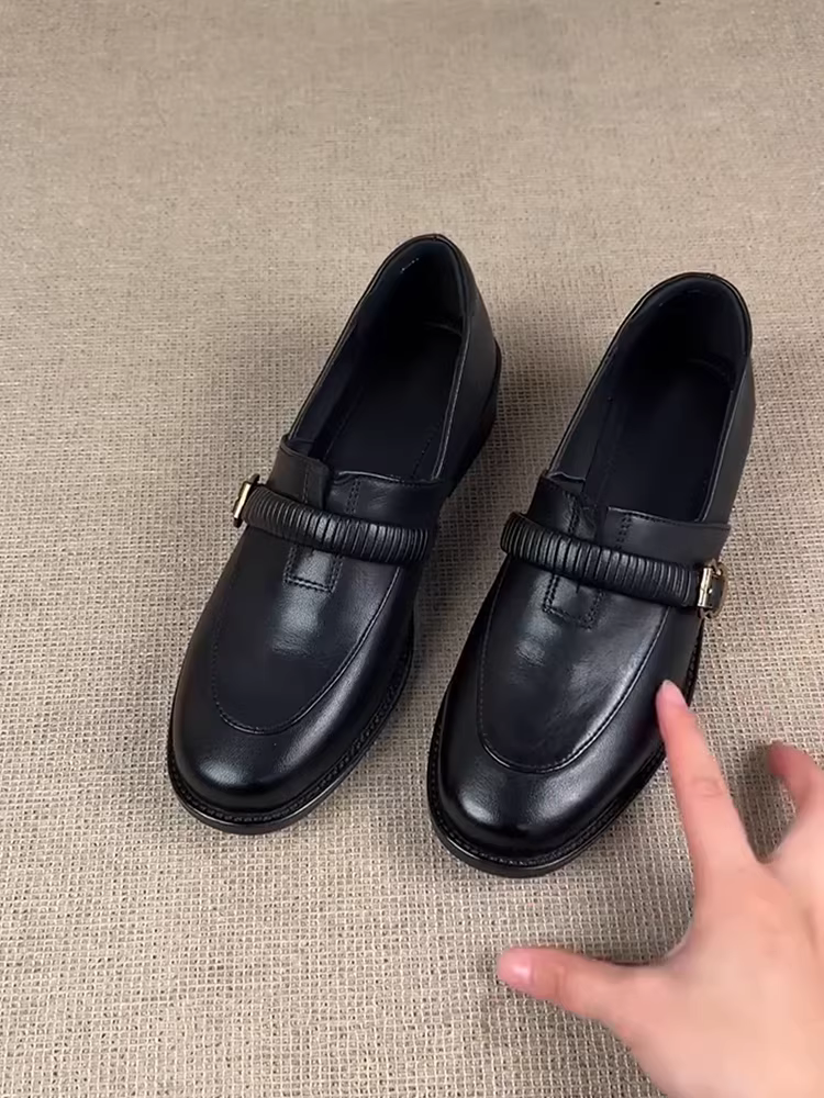Phiên bản da cừu ~ Giày lười đế mềm kiểu cổ điển kiểu Pháp dành cho nữ, giày da nhỏ thời trang, thanh lịch, đa năng