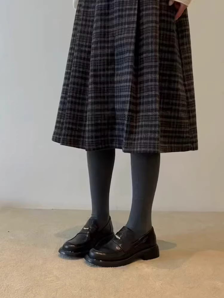 Phiên bản da cừu ~ Giày lười da thật kiểu Pháp dành cho nữ, thích hợp đi làm, phong cách đại học, giày da đa năng kiểu dáng sâu.