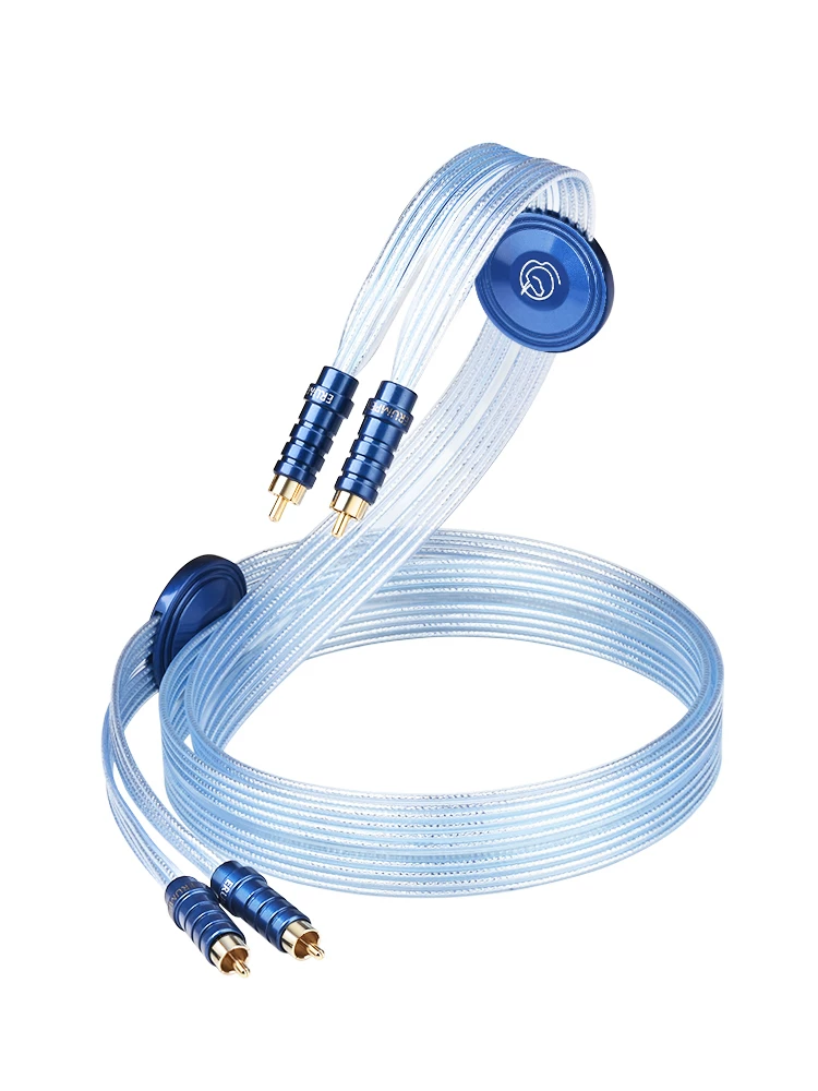 Cáp tín hiệu âm thanh audiophile Duyashu của Pháp đơn tinh thể đồng mạ bạc sen RCA hai đầu khuếch đại cáp kết nối âm thanh