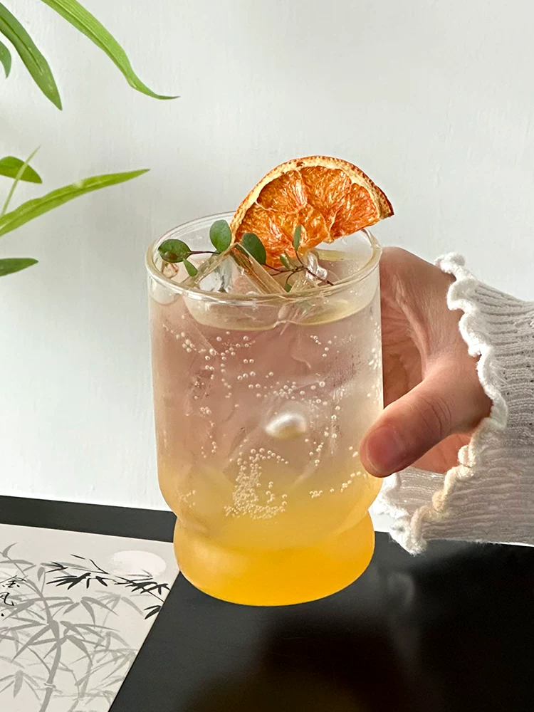 Cốc thủy tinh đơn giản và sáng tạo, cốc latte đá Mỹ, cốc cà phê, cốc đồ uống độc đáo, cốc nước trái cây, cốc trong suốt, cốc nước
