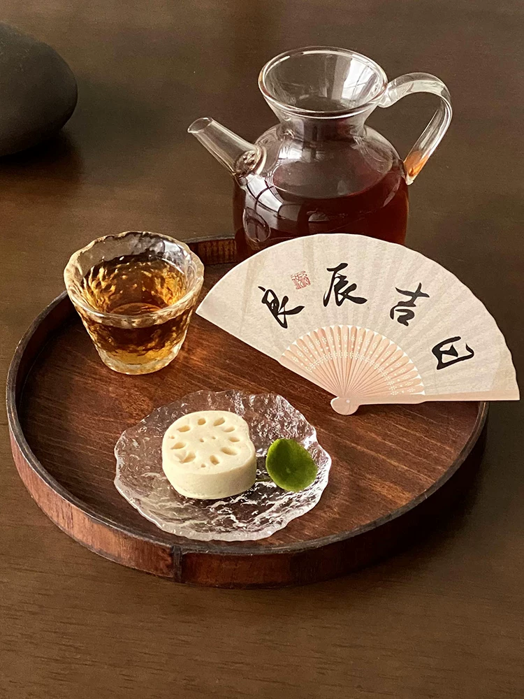 Khay trà thủy tinh hình sông băng không đều, đĩa tráng miệng trà chiều, đĩa ăn nhẹ, đĩa ăn nhẹ trong lễ trà, đĩa đựng trái cây.