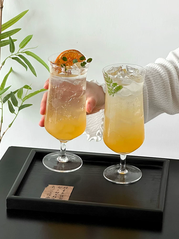 Ly thủy tinh cao kiểu Trung Quốc, ly có giá trị thẩm mỹ cao, ly cocktail, ly rượu, ly nước ép, ly nước có ga, ly đựng đồ uống.