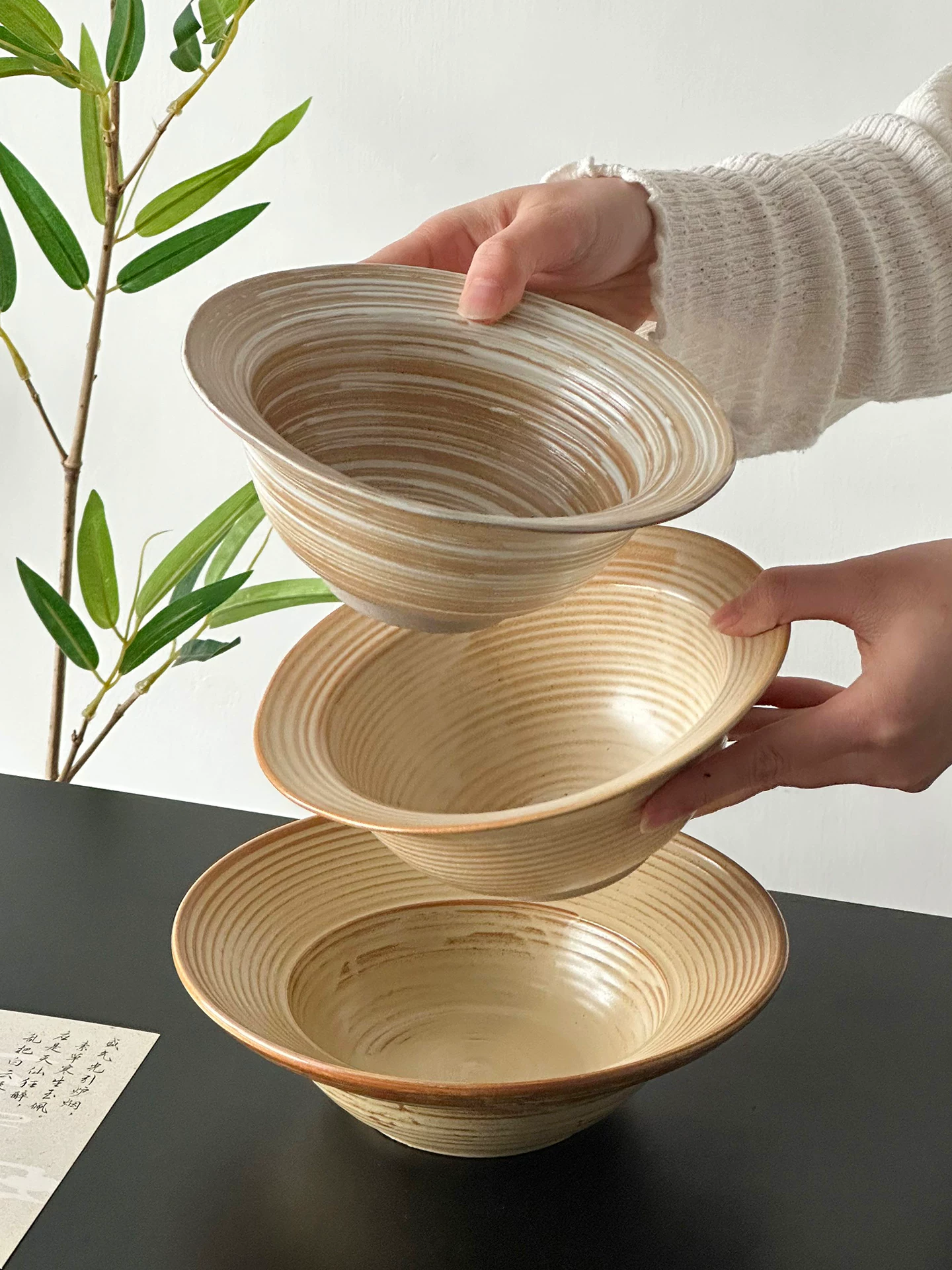 Bát mũ rơm họa tiết cổ điển kiểu Trung Quốc, bát sứ tinh xảo, bát đựng trái cây cao cấp, bát đựng tráng miệng, bát đựng súp ngọt, bộ đồ ăn đẹp mắt.