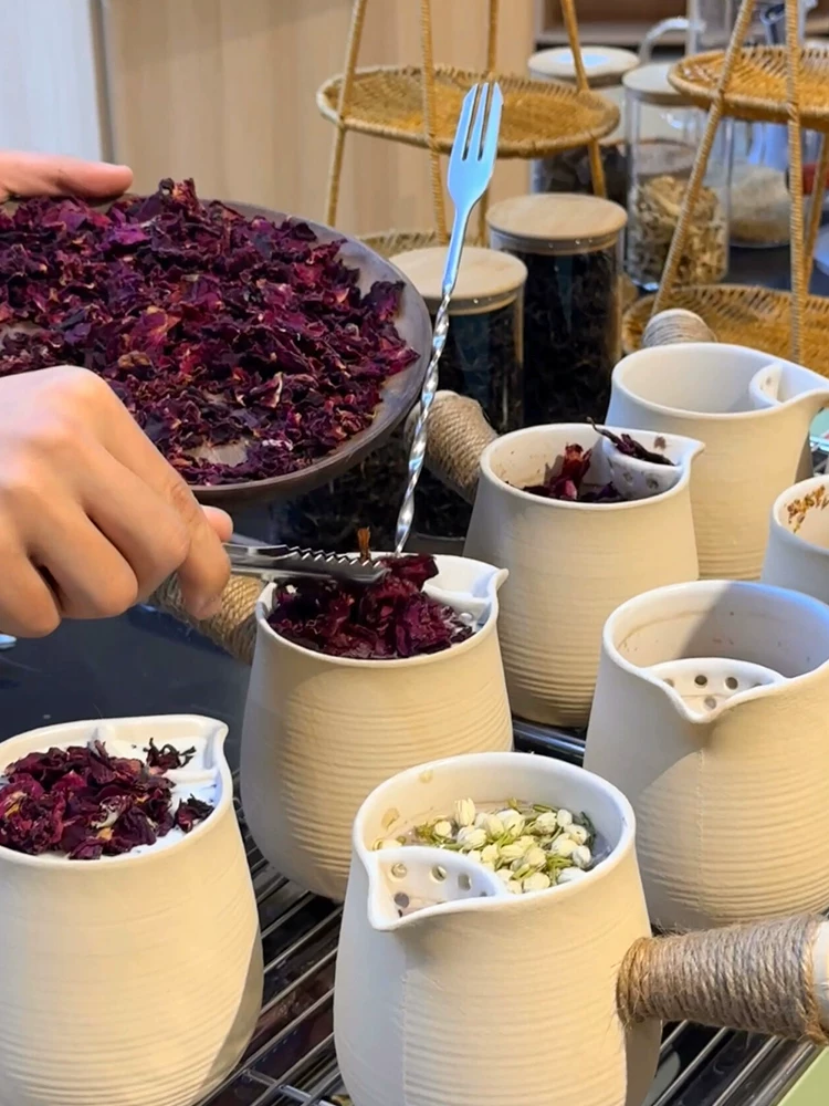 Ấm pha trà bằng gốm sứ dùng để pha trà và rang trà sữa, ấm đơn, dụng cụ pha trà, phụ kiện ấm có tay cầm bên hông dùng cho bếp lửa.