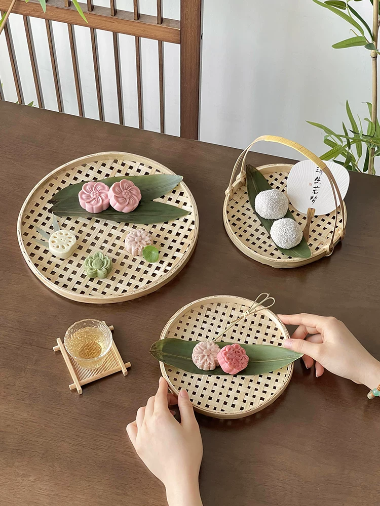 Giỏ tre nhỏ đựng đồ ăn, khay đựng đồ ăn nhẹ, giỏ đựng khoai tây chiên, giỏ đựng đồ chiên, đĩa đựng đồ ăn nhẹ kiểu Trung Quốc di động, đồ trang trí bằng tre đan dùng cho mục đích thương mại.