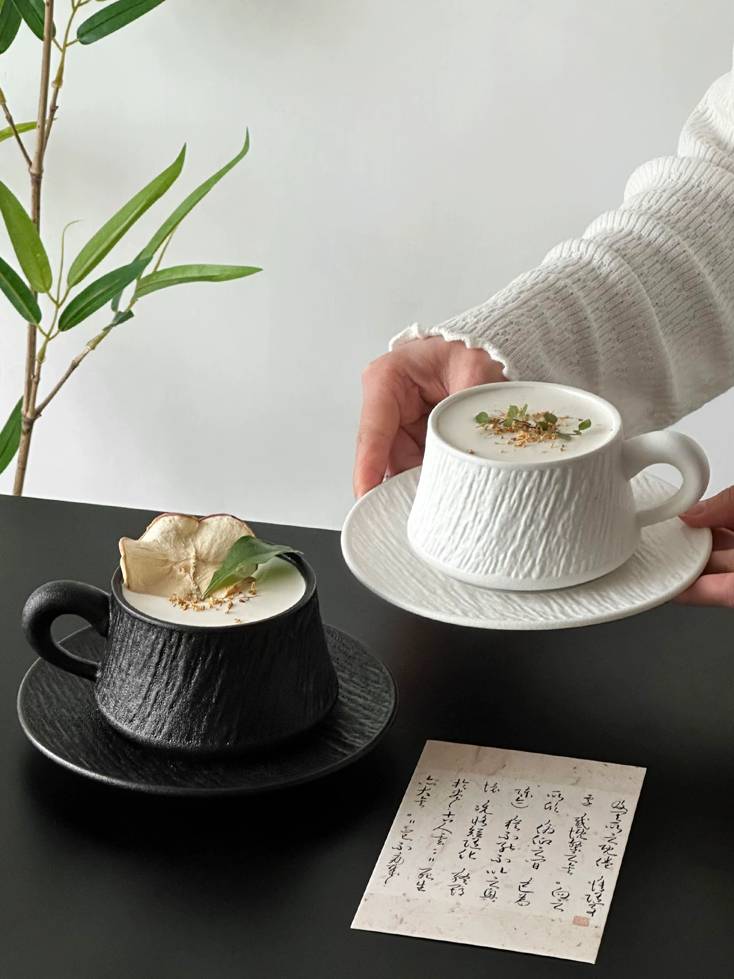 Cốc sứ họa tiết đá màu trơn, bộ cốc và đĩa uống cà phê cao cấp, cốc độc đáo, cốc nghệ thuật latte, cốc uống nước.