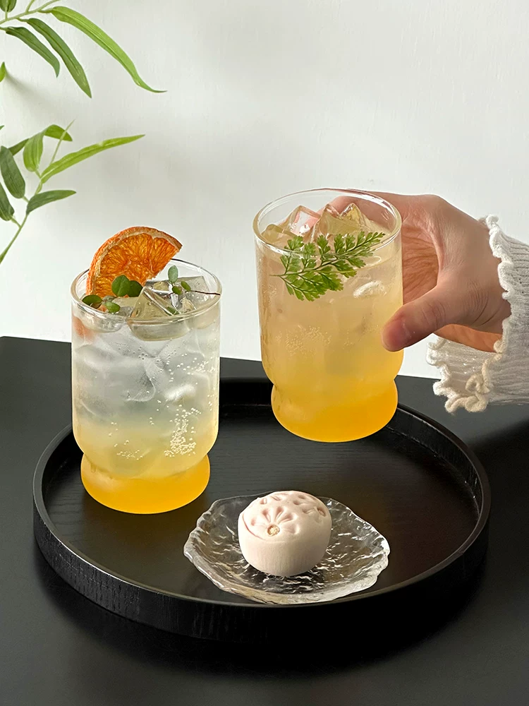 Cốc thủy tinh đơn giản và sáng tạo, cốc latte đá Mỹ, cốc cà phê, cốc đồ uống độc đáo, cốc nước trái cây, cốc trong suốt, cốc nước