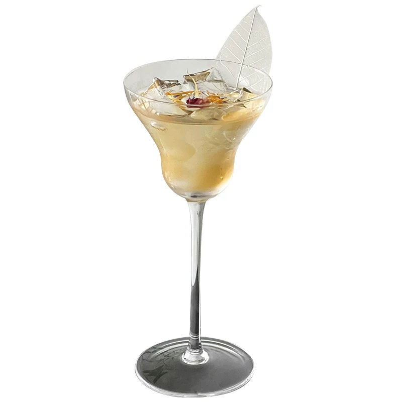 Cốc thủy tinh chân cao kiểu Trung Quốc có thân cong kiểu Trung Quốc cốc Margarita cốc bong bóng sáng tạo cốc sâm panh cốc cocktail
