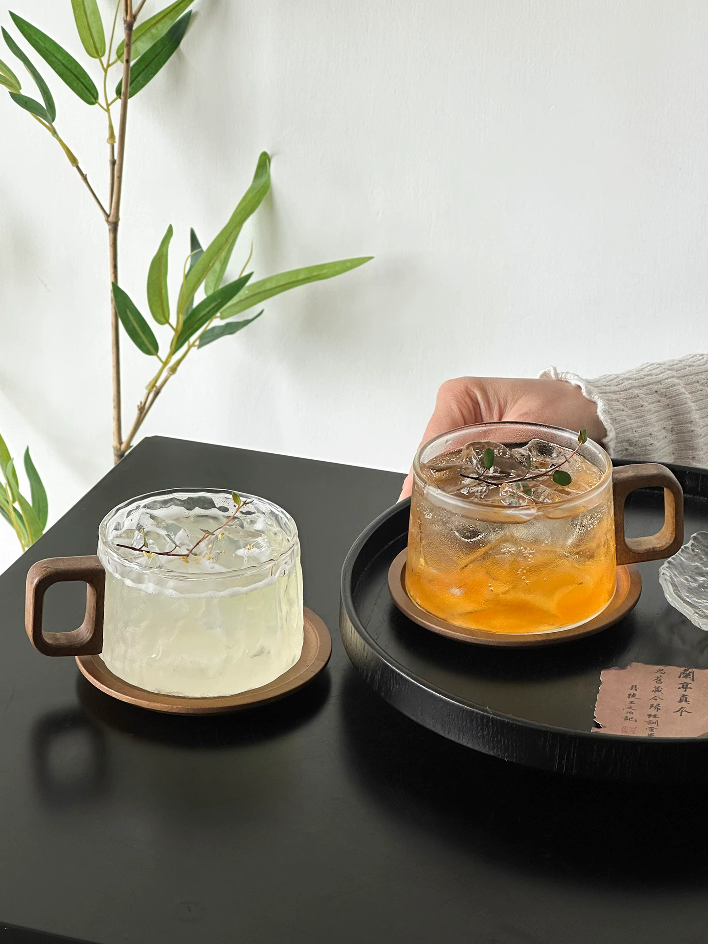 Ly thủy tinh có tay cầm, thiết kế độc đáo, ly cà phê, ly Americano đá, ly nước, ly đựng đồ uống.