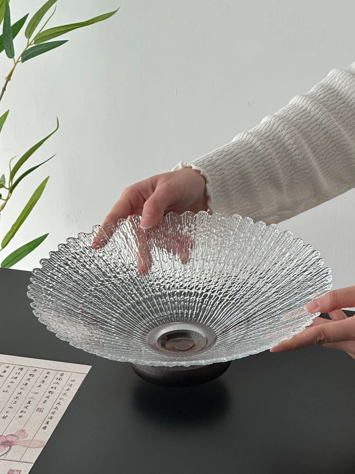 Đĩa đựng trái cây thủy tinh phong cách cổ điển Trung Quốc, khay đựng trái cây tinh tế và cao cấp, khay trưng bày đồ ăn nhẹ trên bàn cà phê, khay đựng cam bergamot.