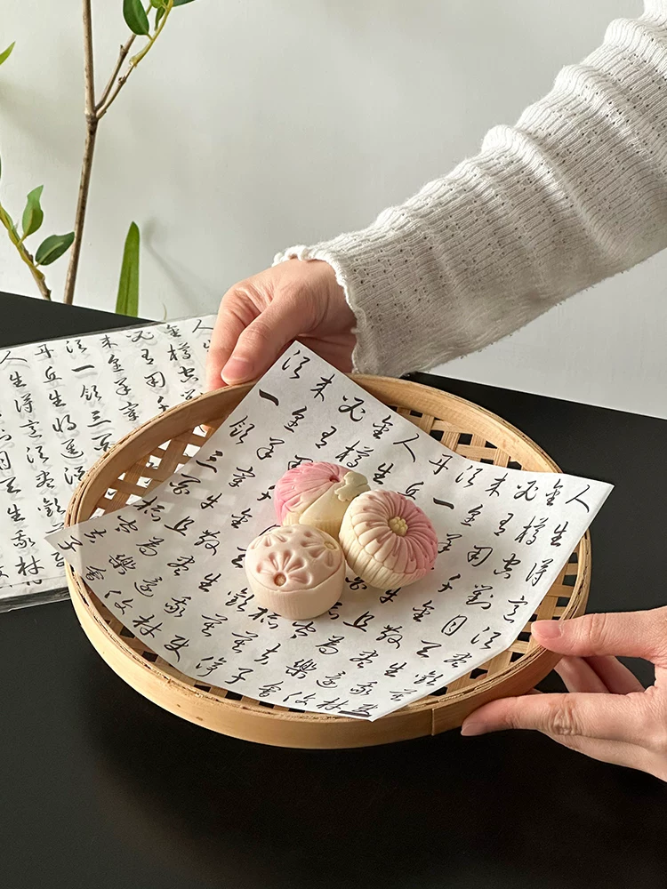 Giấy gói bánh ngọt, giấy lót dã ngoại, giấy dầu dùng một lần, giấy dầu chất lượng thực phẩm, giấy gói kiểu thư pháp Trung Hoa