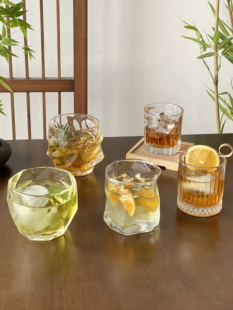 Cốc khúc côn cầu kiểu Trung Quốc mới, cốc trà lạnh, cốc thủy tinh sáng tạo, cốc trà lạnh, cốc rượu whisky, cốc cà phê, cốc đựng đồ uống.