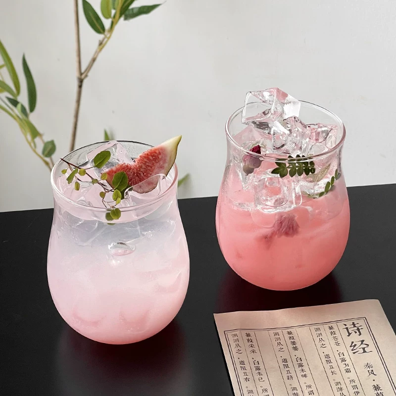 Cốc thủy tinh tulip đơn giản, cốc cà phê chịu nhiệt bằng thủy tinh borosilicate cao cấp, cốc trà sáng tạo cho quán trà, cốc latte, cốc uống nước.
