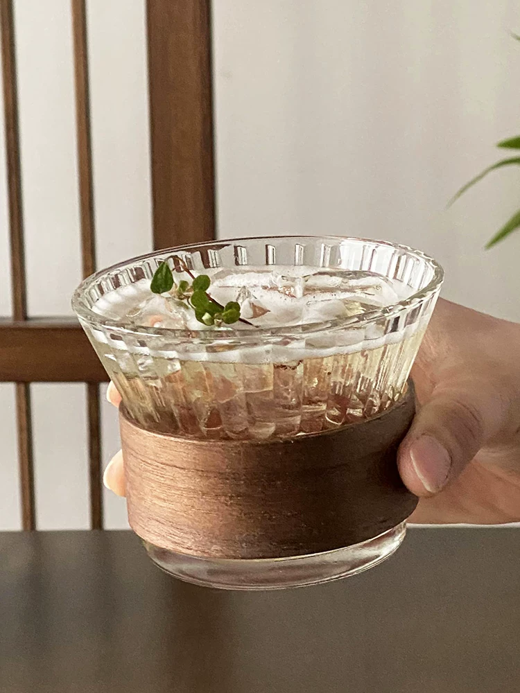 Cốc thủy tinh chống bỏng kiểu Trung Quốc dùng trong gia đình, cốc trà tinh tế cho khách, cốc nước, cốc cà phê treo tai, cốc Americano đá.