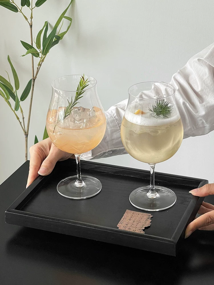 Ly cocktail thủy tinh pha lê siêu mỏng thủ công kiểu Nhật Kimura, kiểu dáng hoa tulip, thẩm mỹ cao, ly cocktail đặc biệt