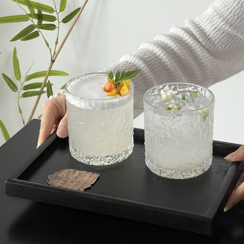 Cốc thủy tinh trong suốt có họa tiết sông băng pha lê, được thiết kế đặc biệt để uống trà và rượu nhẹ, cốc đựng đồ uống, cốc đựng nước trái cây, cốc đựng cà phê, cốc đựng nước.