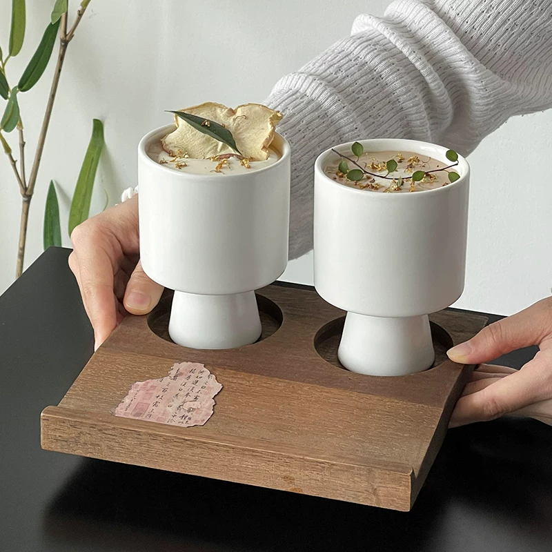 Cốc sứ trắng cổ điển, cốc cà phê Americano đá, cốc uống nước thẩm mỹ cao, cốc nước ép, cốc đồ uống lạnh.