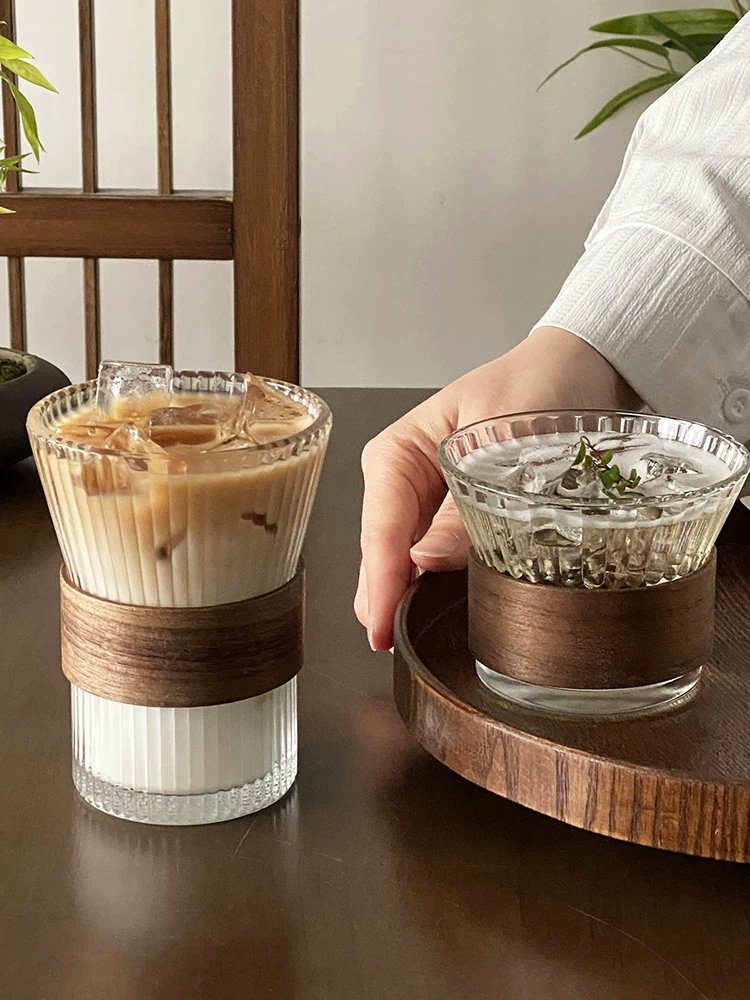 Cốc thủy tinh chống bỏng kiểu Trung Quốc dùng trong gia đình, cốc trà tinh tế cho khách, cốc nước, cốc cà phê treo tai, cốc Americano đá.